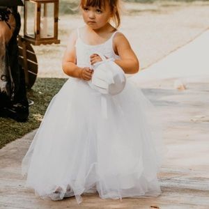 Wedding Flower Girls Lace Tulle Ball Gowns First Communion Dress